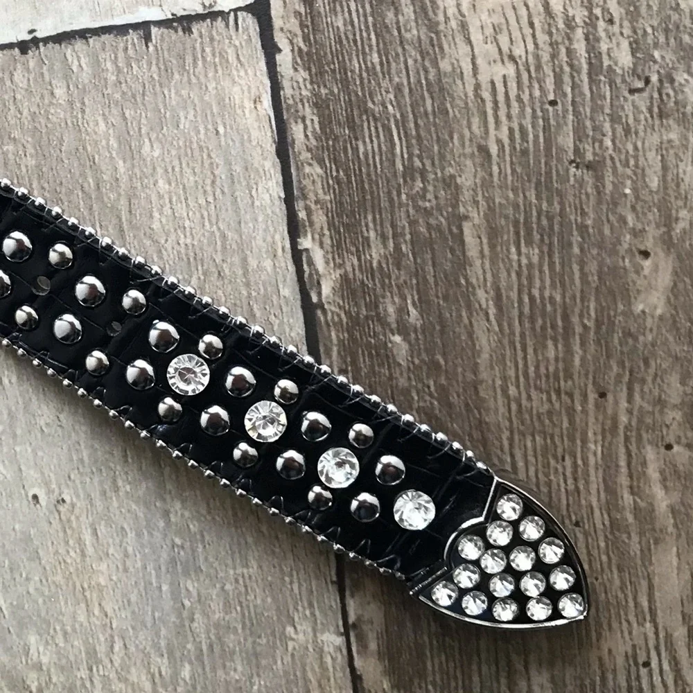 Black Rhinestone Belt